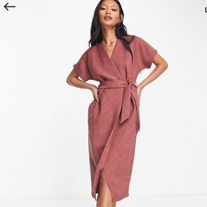 Closet London wrap dress in reddish brown. US 8. Excellent condition.